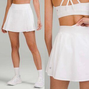Lululemon White Side Pleat High Rise Tennis Skirt Skort
